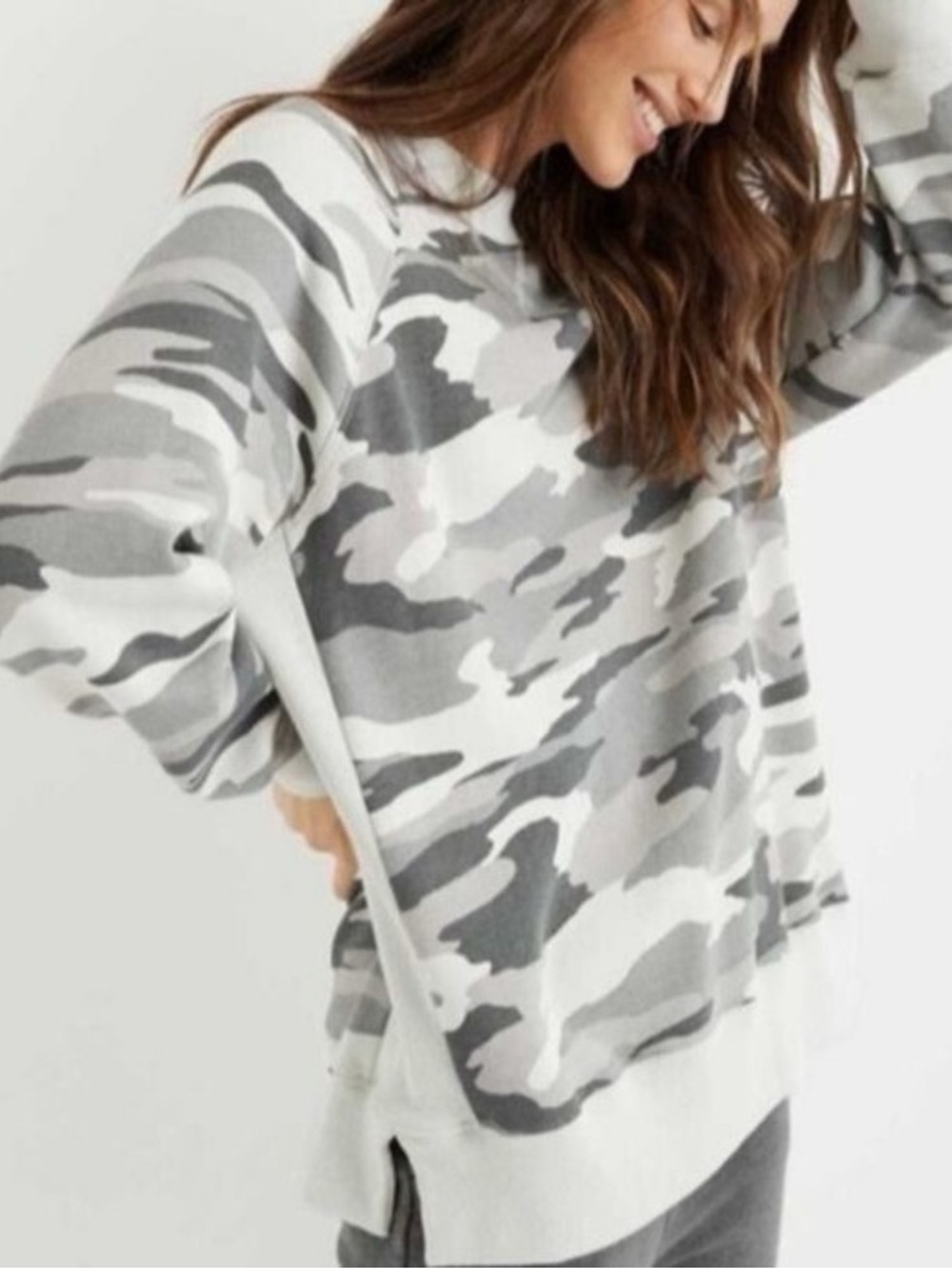 Aerie Gray Camouflage Sweatshirt XS